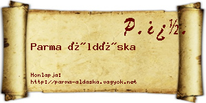 Parma Áldáska névjegykártya